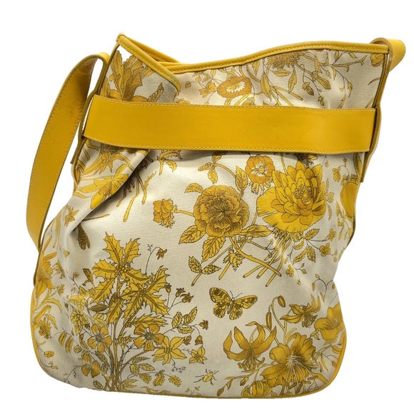 Auth Gucci Flora Canvas Leather Shoulder Bag - Picture 3 of 15